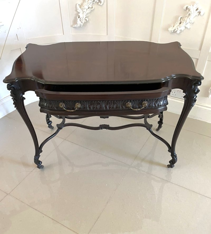 Outstanding Quality Antique Victorian Carved Mahogany Freestanding Centre Table - Image 3
